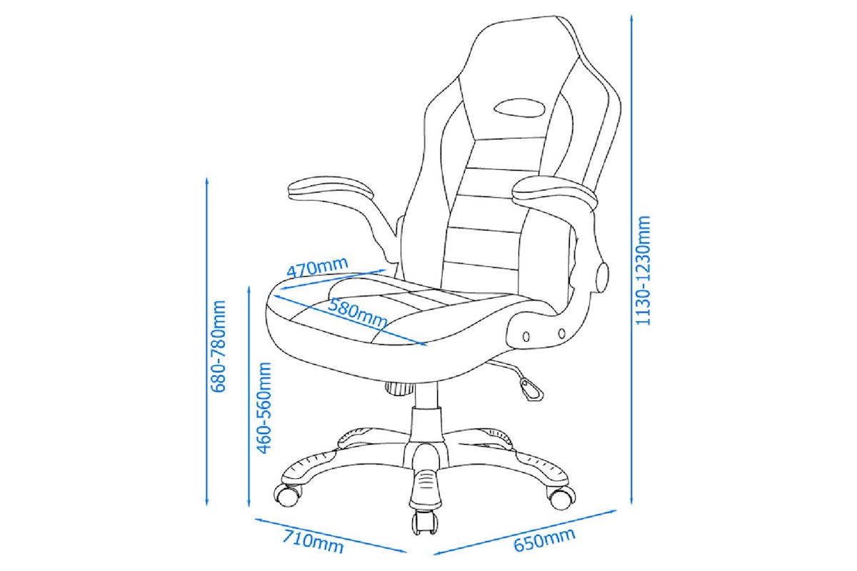 Dorel Talladega Faux Leather Racing Chair | Black/Red-6