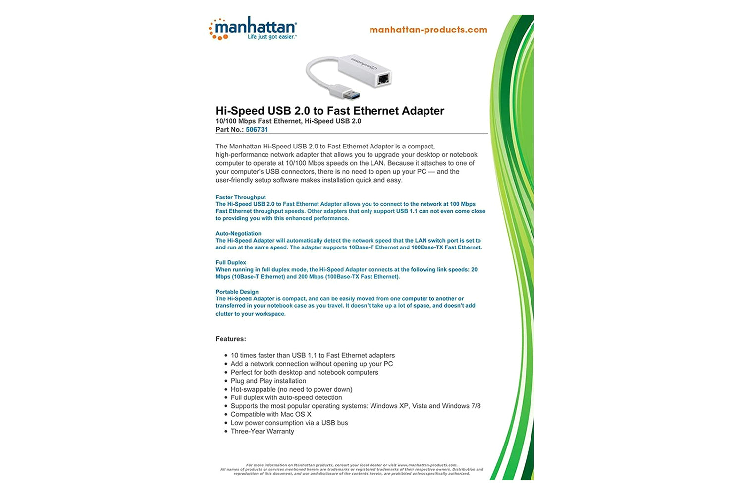 Manhattan USB 2.0 Fast Ethernet Adapter-7