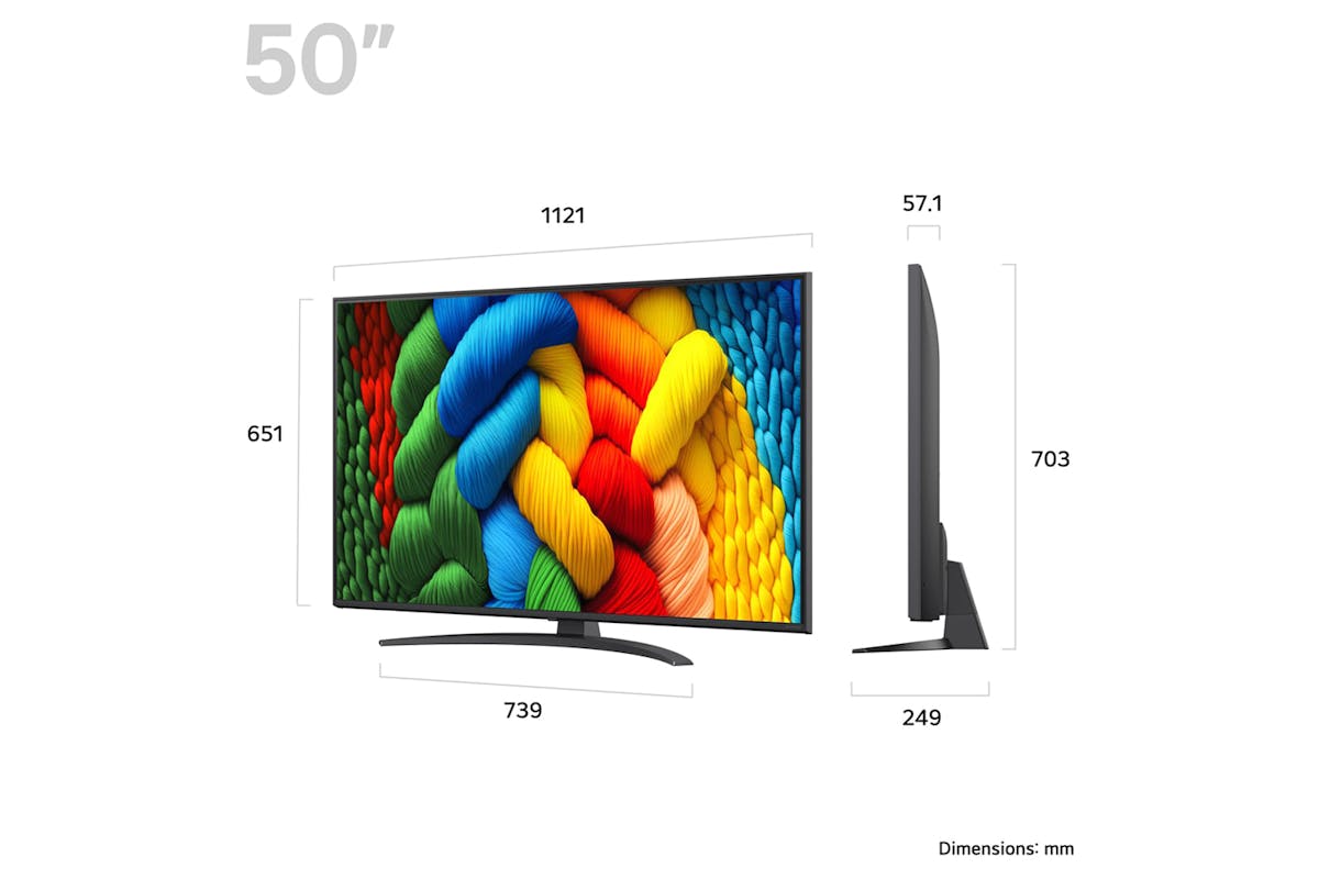 LG NANO81 50" 4K Ultra HD HDR LED Smart TV (2025) | 50NANO81A6A.AEK-4