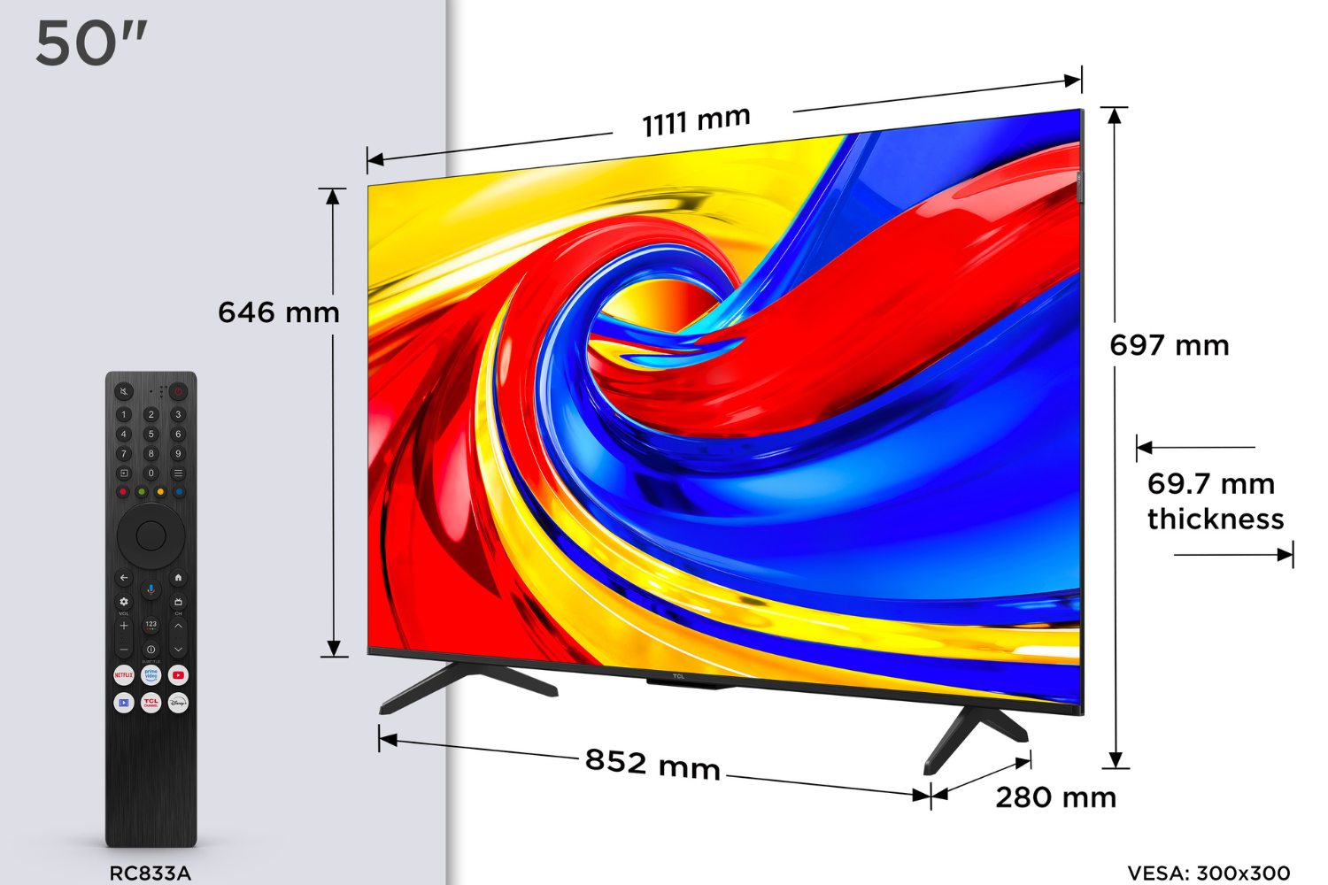 TCL P7L 50" QLED 4K UHD Smart TV (2026) | 50P7L-15