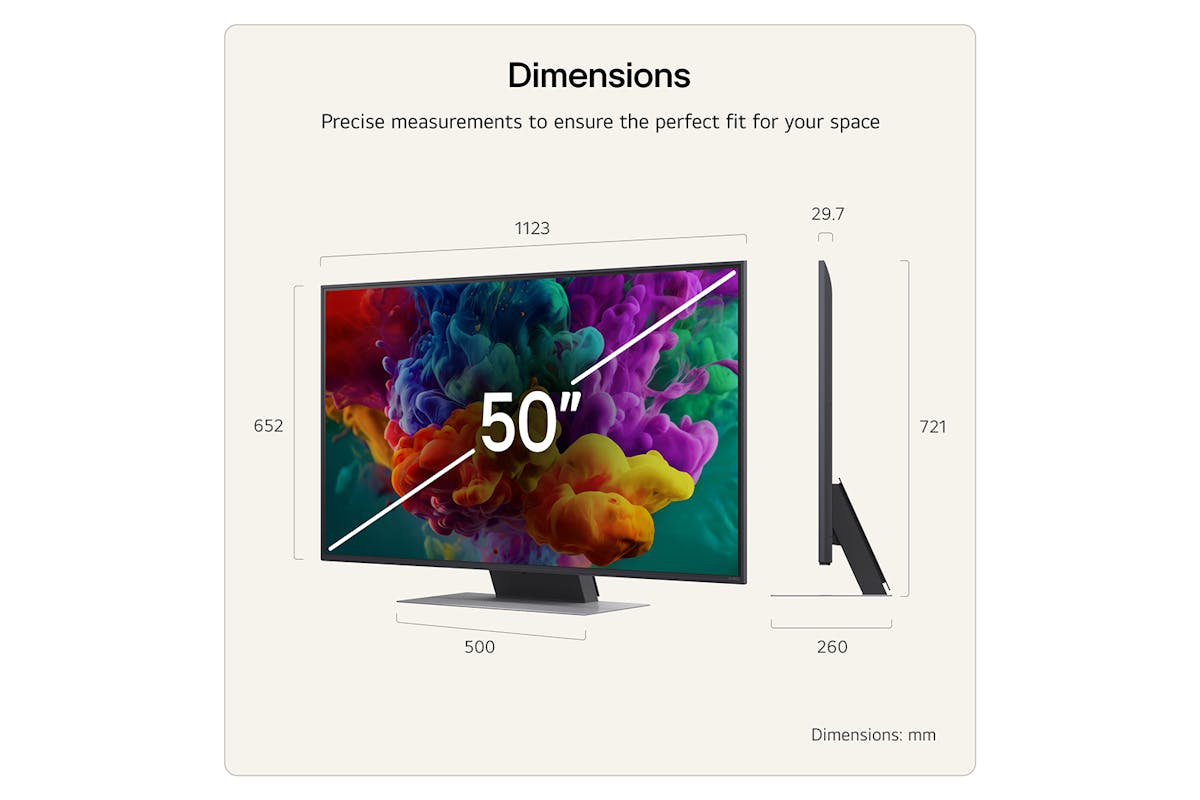 LG QNED86 50" Mini LED Evo AI 4K Ultra HD Smart TV (2026) | 50QNED86B6B.AEI-3