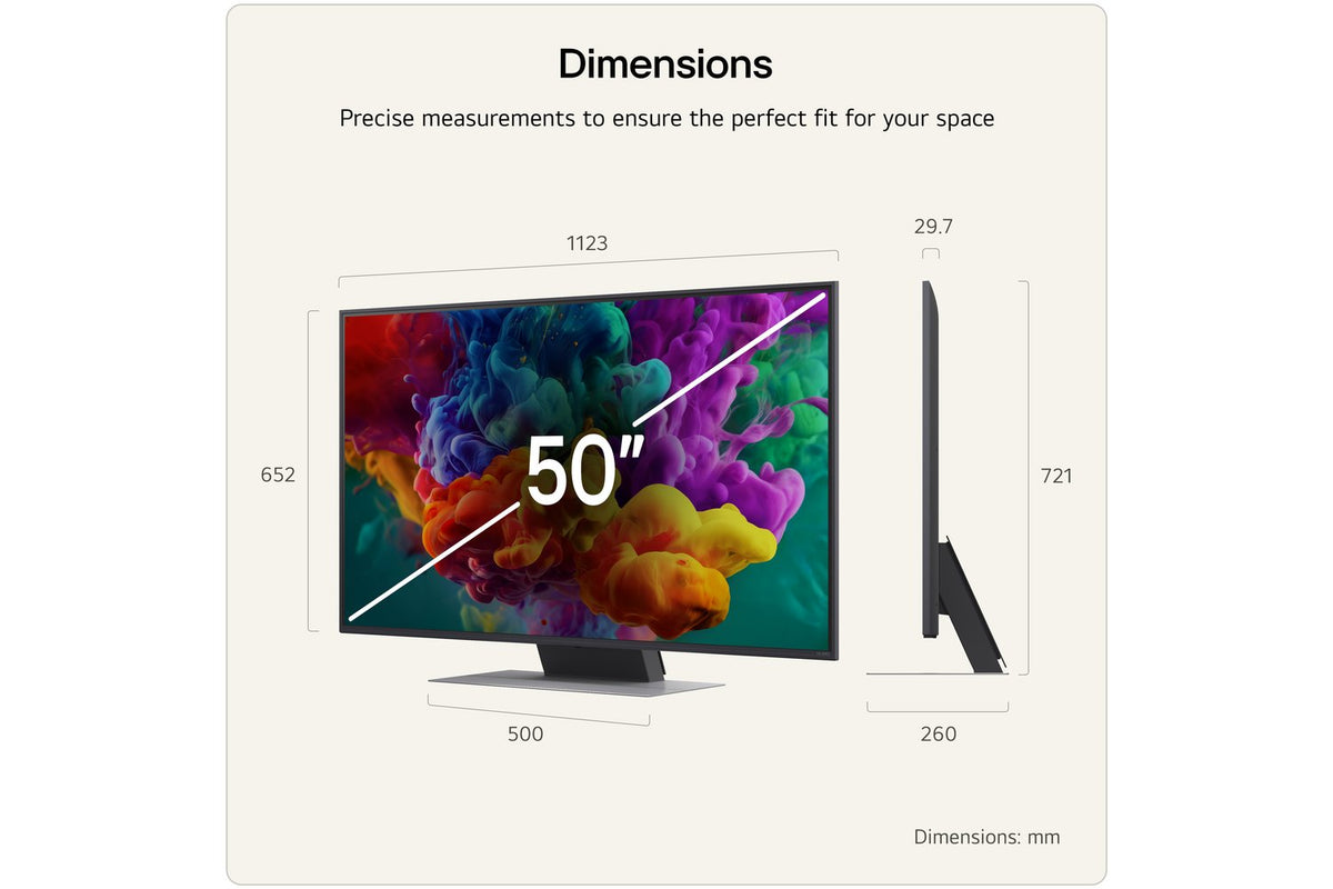 LG QNED86 50" Mini LED Evo AI 4K Ultra HD Smart TV (2026) | 50QNED86B6B.AEI-3