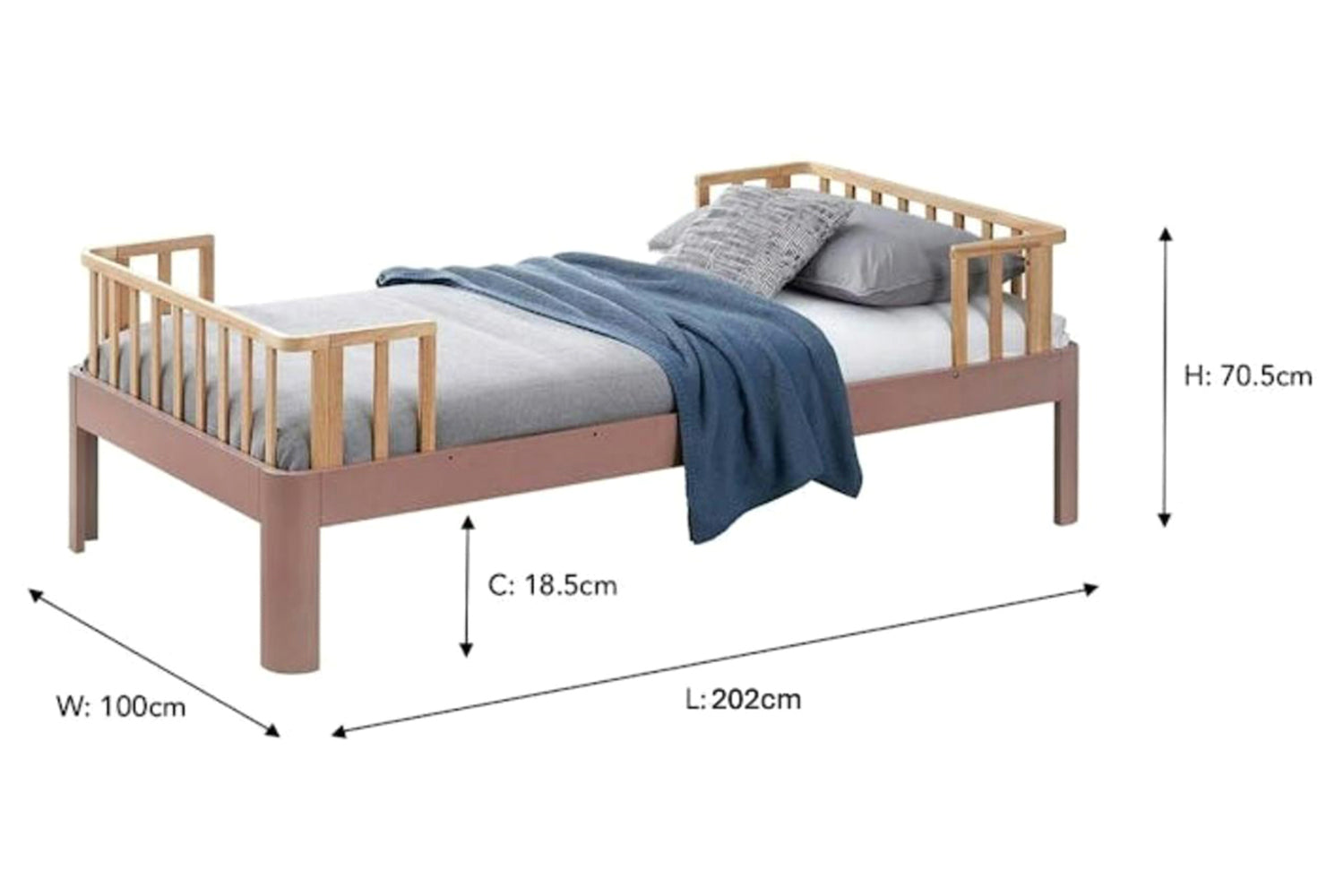 Poppy Bed | Single | 3ft | Raspberry-3