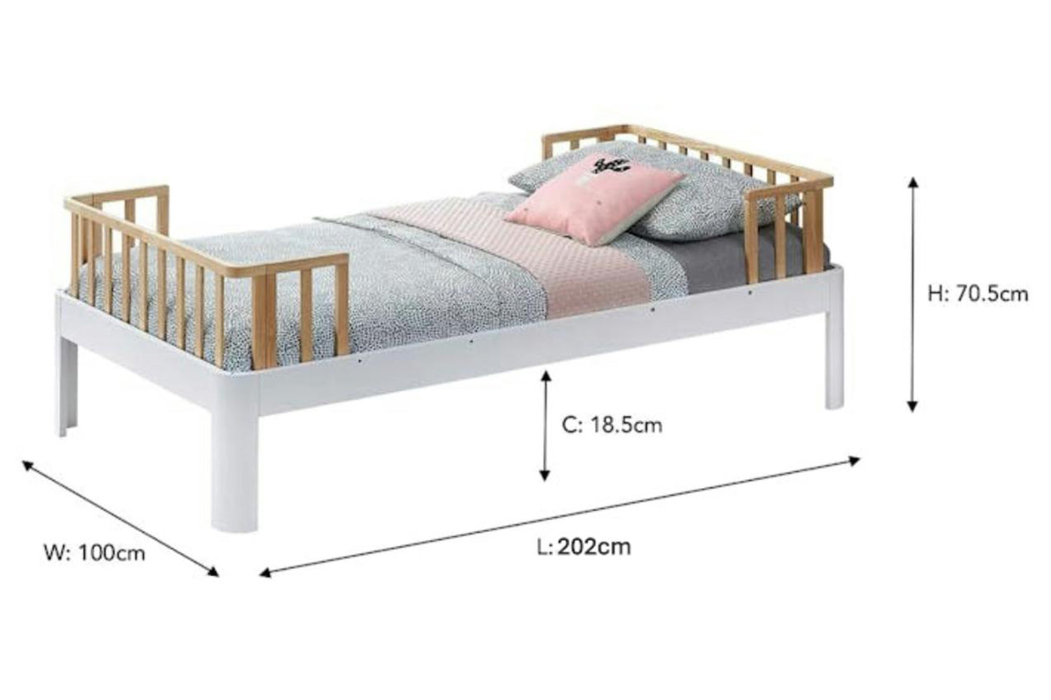 Poppy Bed | Single | 3ft | White-3