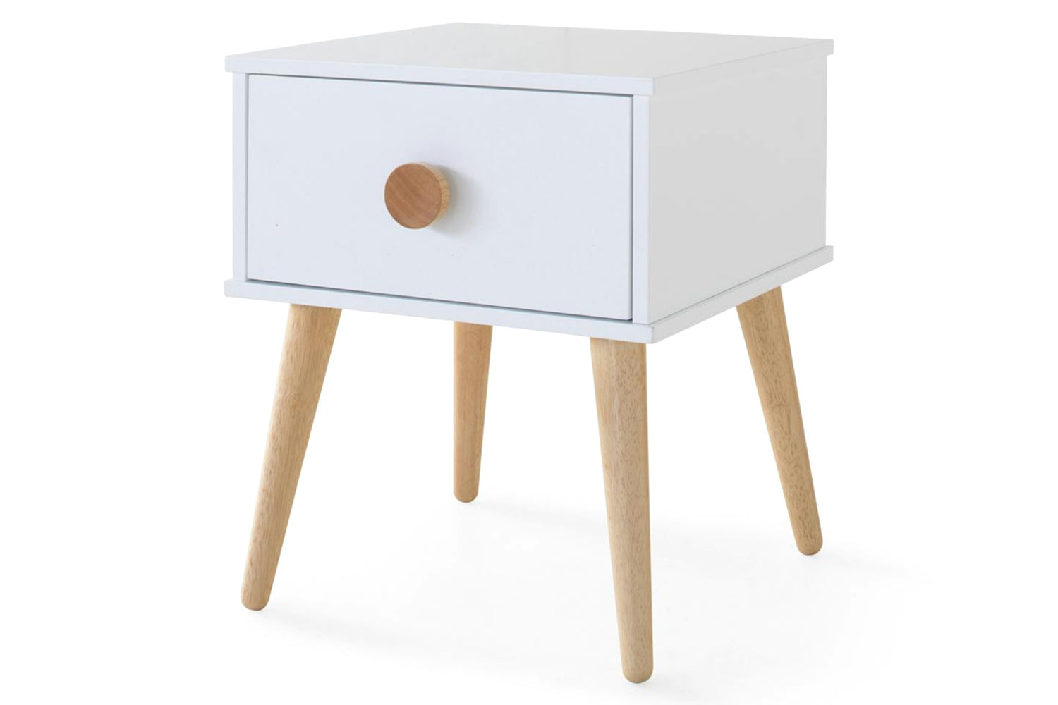 Poppy Bedside Table | 1 Drawer | White-3