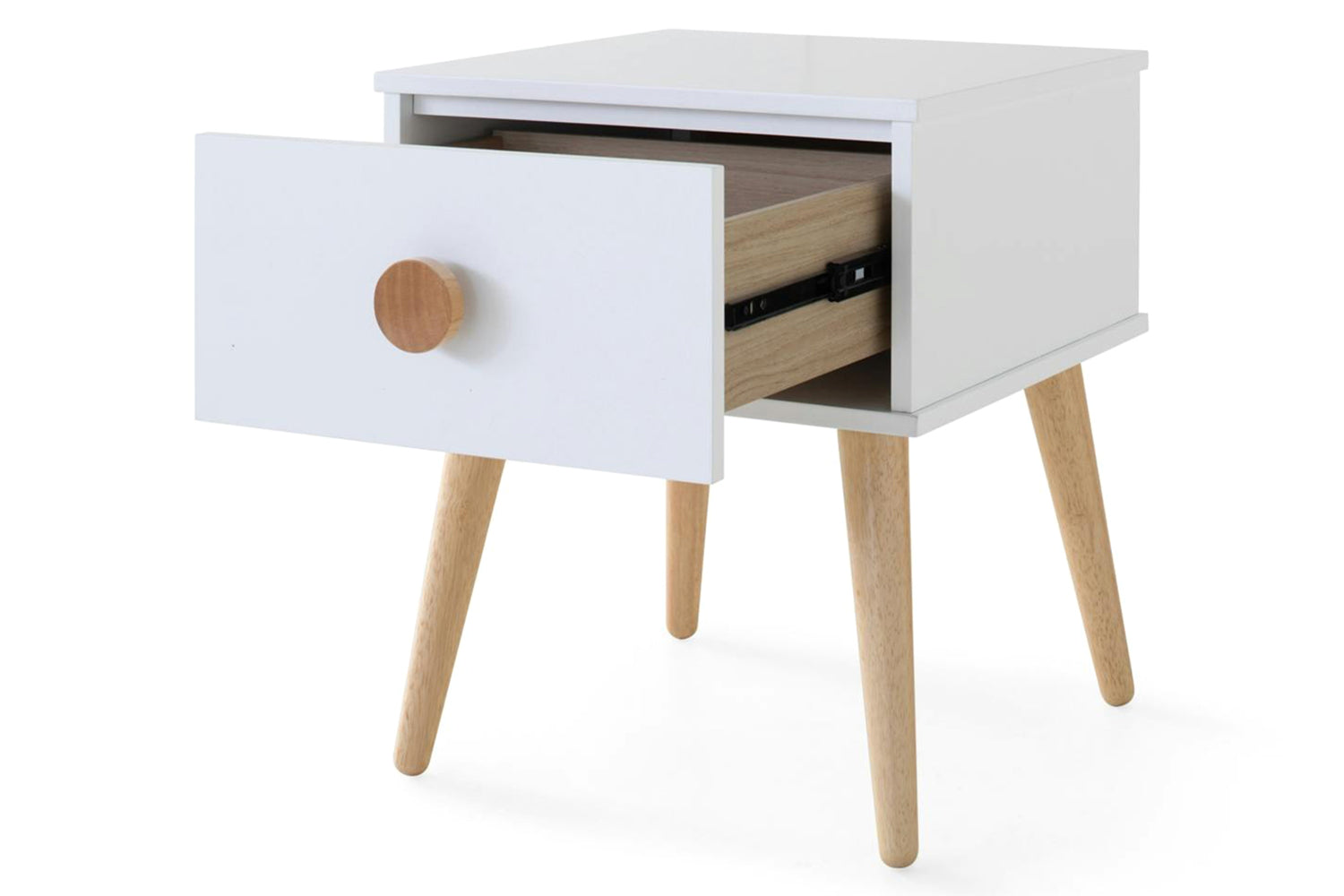 Poppy Bedside Table | 1 Drawer | White-2