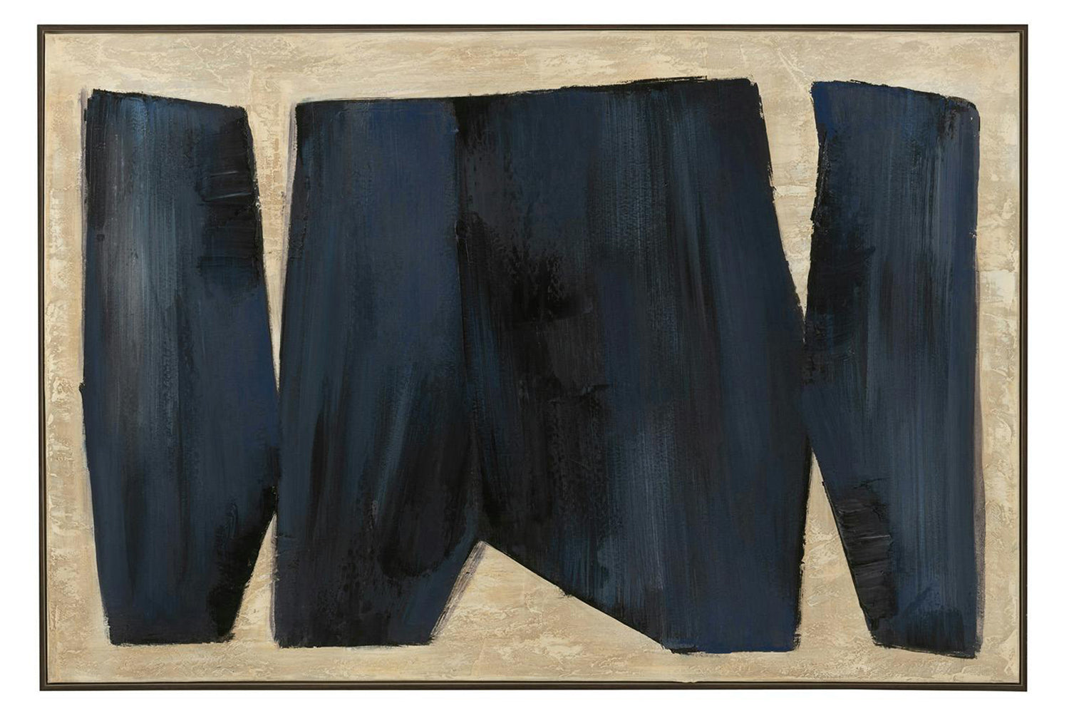 Pog Framed Print Canvas | Black/Beige | 122.5 x 82.5 cm