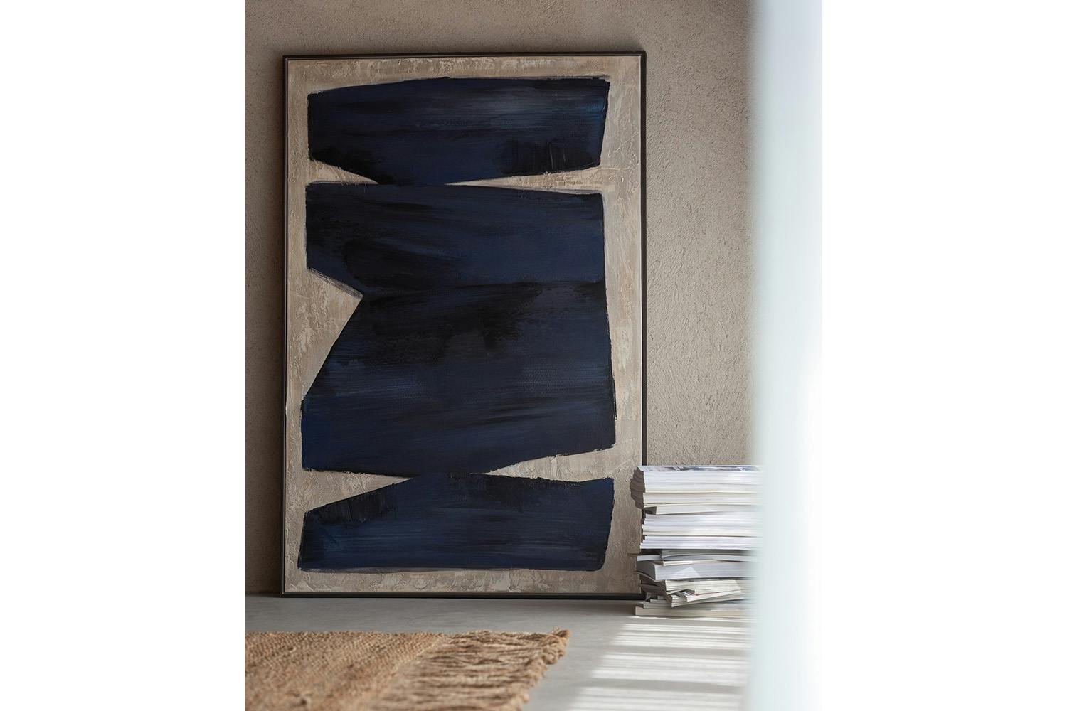 Pog Framed Print Canvas | Black/Beige | 122.5 x 82.5 cm-3