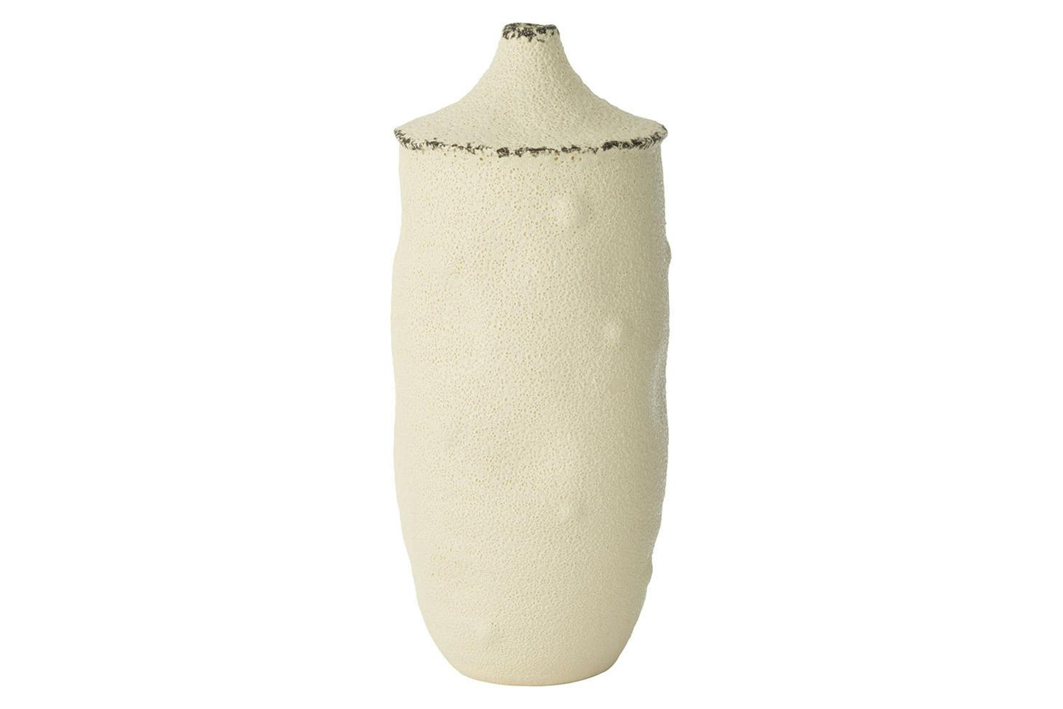 Bay Stonew Ceramic Vase | Cream/Black