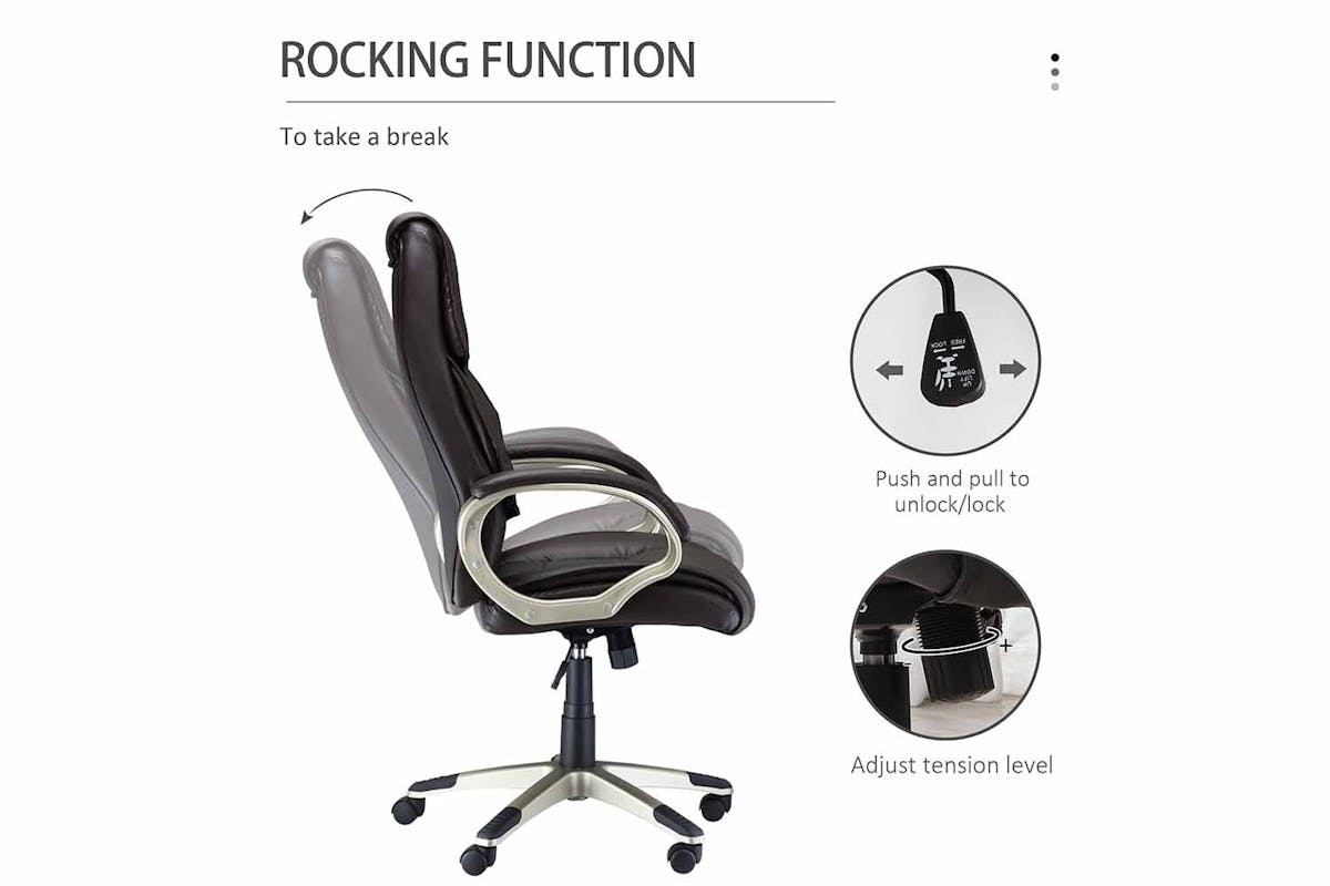 Homcom Executive Office Desk Chair | Brown-4