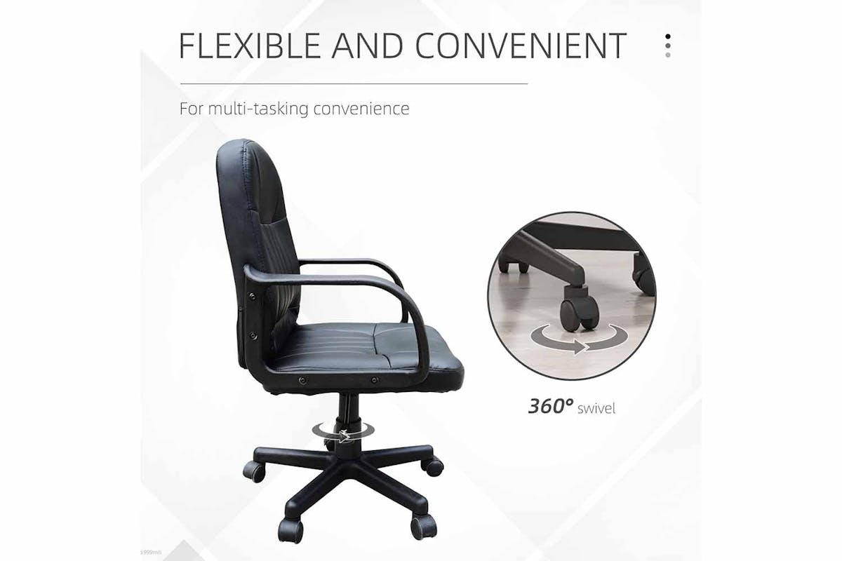 Homcom Swivel Office Chair | Black-4