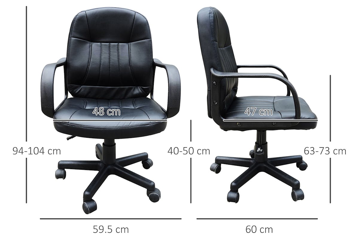 Homcom Swivel Office Chair | Black-7