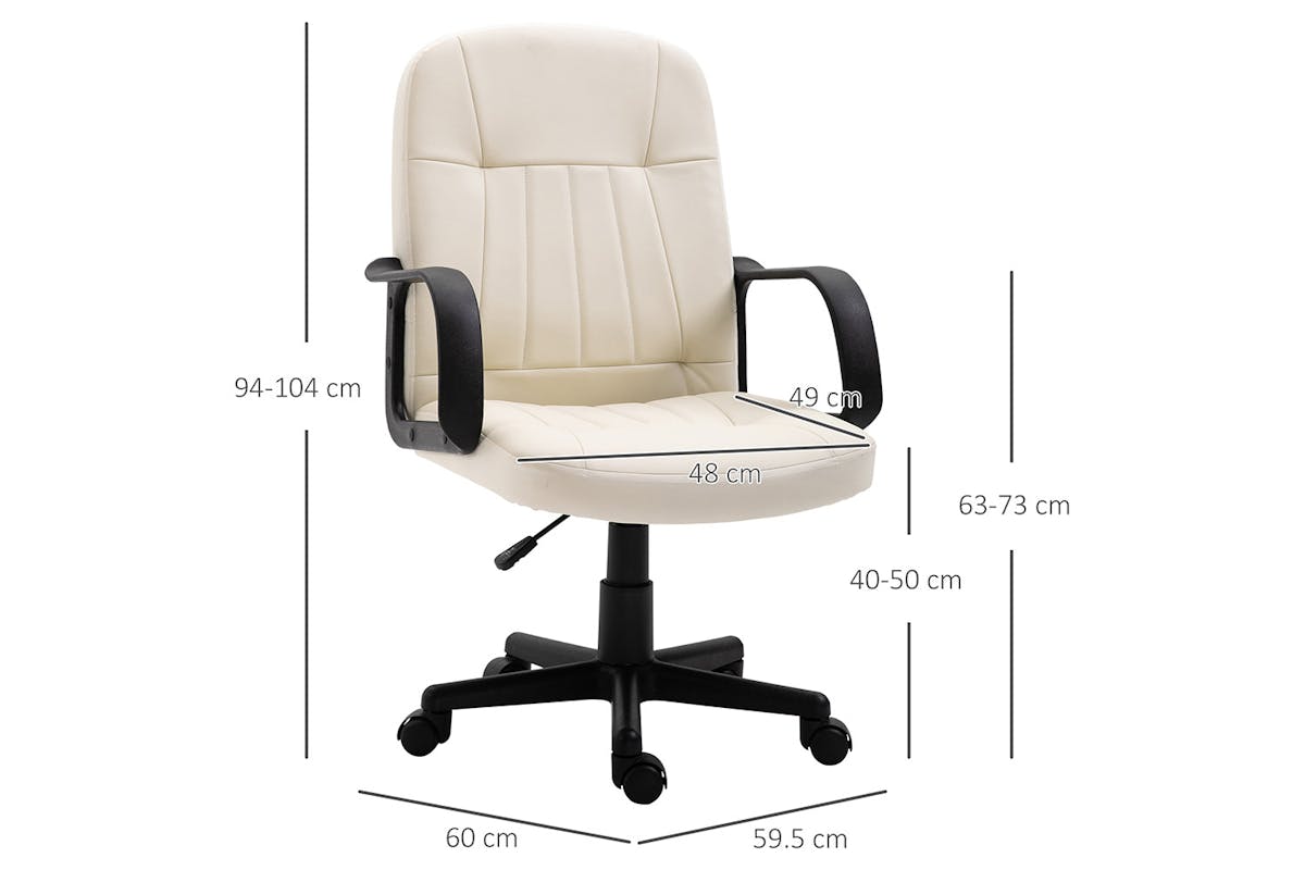 Homcom Swivel Office Chair | White/Cream-7