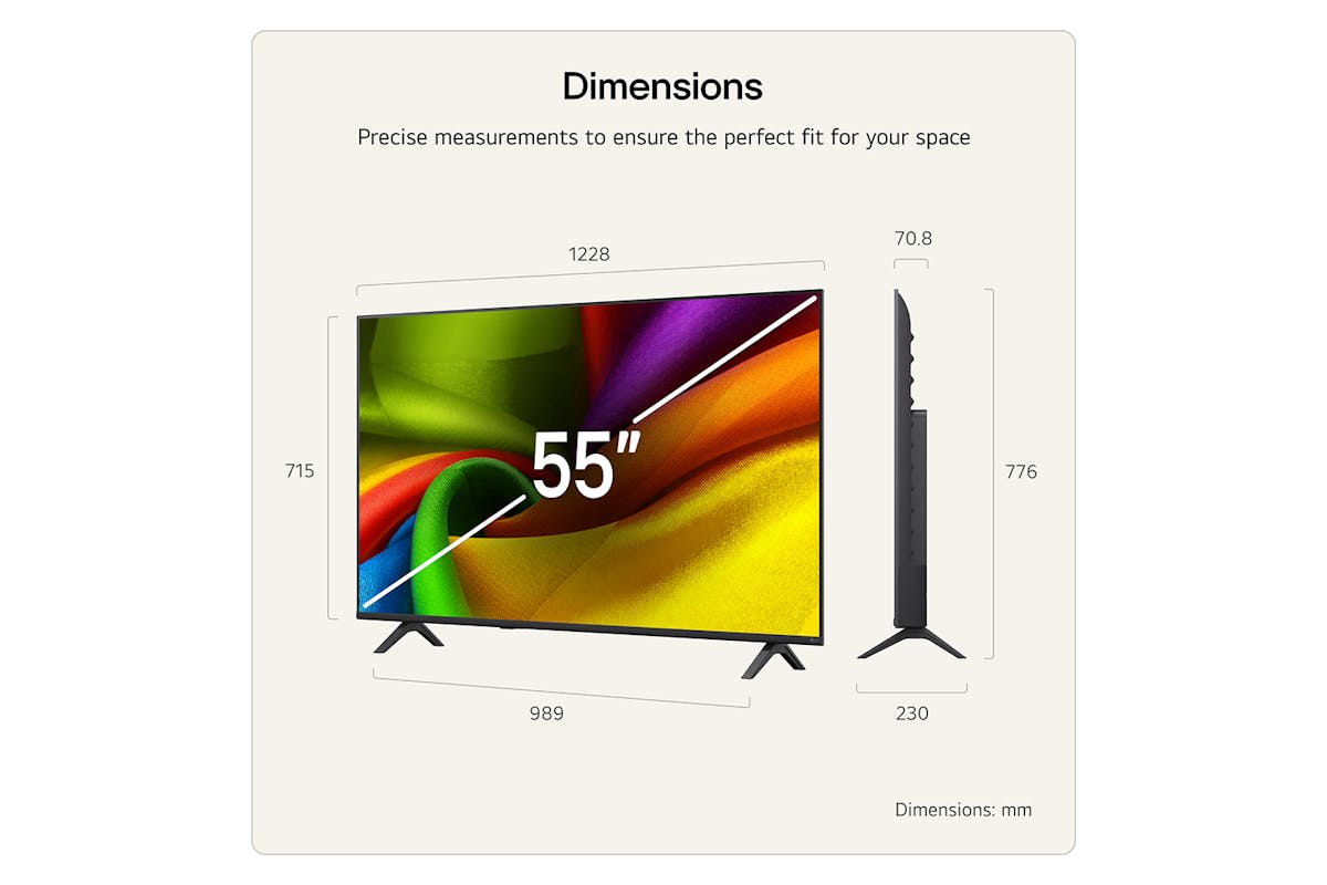 LG NANO 55" NU85 AI 4K Ultra HD Smart TV (2026) | 55NU850B6LA.AEI-3