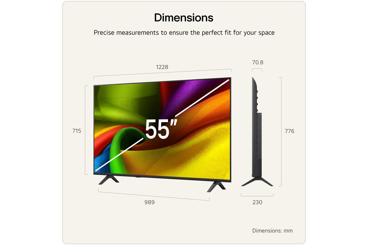 LG NANO 55" NU85 AI 4K Ultra HD Smart TV (2026) | 55NU850B6LA.AEI-3