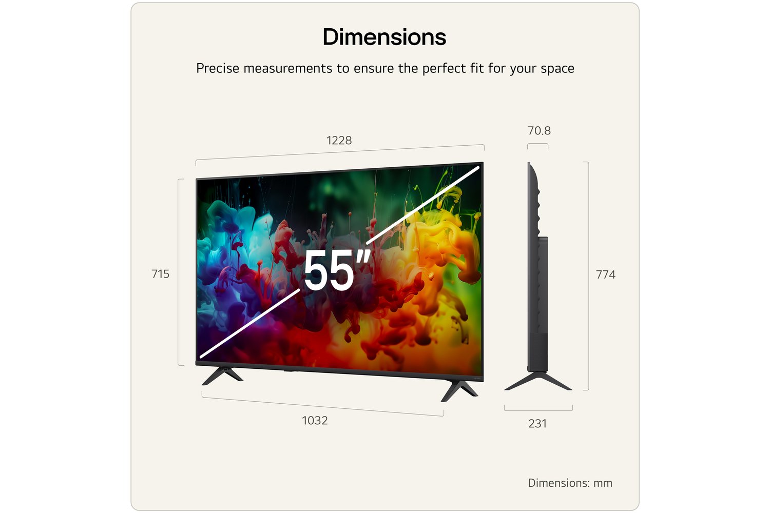 LG QNED72 55" QNED AI Mini LED 4K Smart TV (2026) | 55QNED72B6B.AEI-3