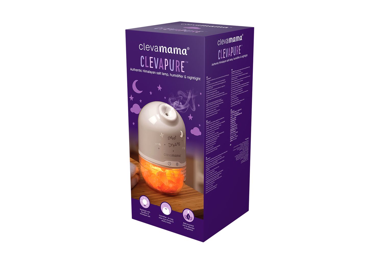 Clevapure Himalayan Salt Lamp Humidifier Night Light-2