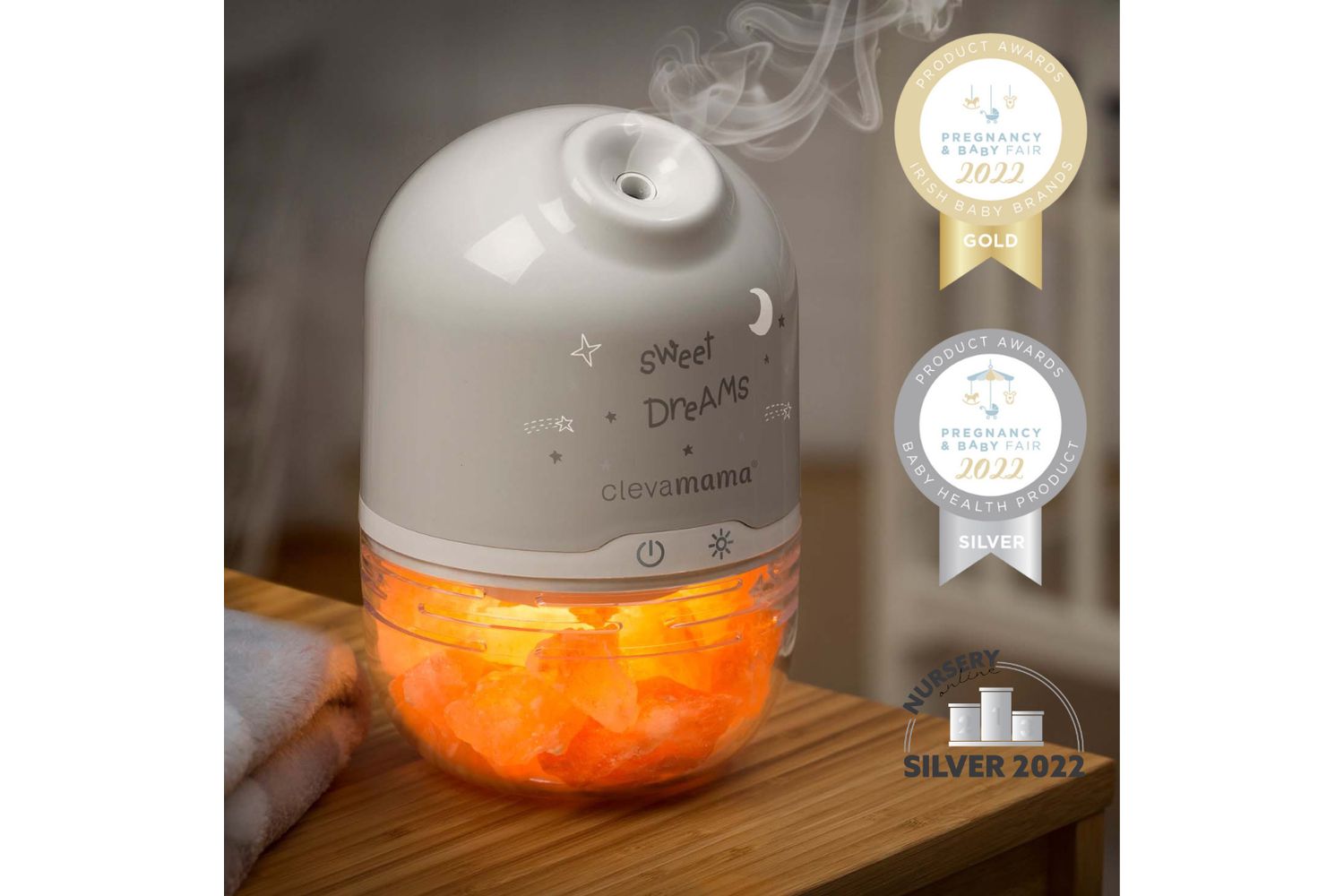 Clevapure Himalayan Salt Lamp Humidifier Night Light-3