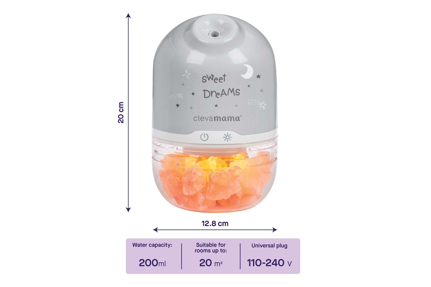Clevapure Himalayan Salt Lamp Humidifier Night Light-10