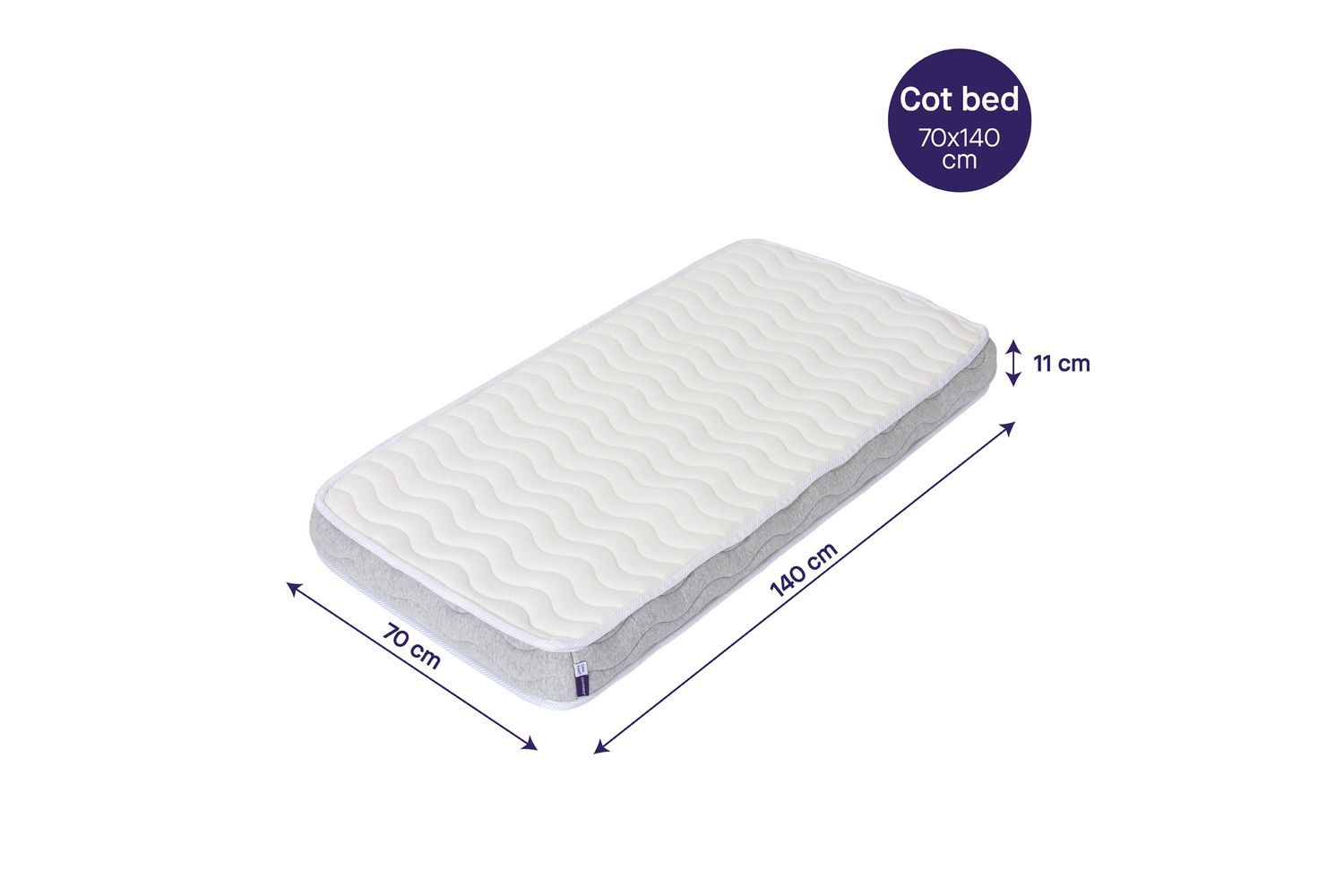 Premium Deluxe Clevafoam Pocket Sprung Mattress - 70 X 140 X 12 Cm - Cot Bed Size-2