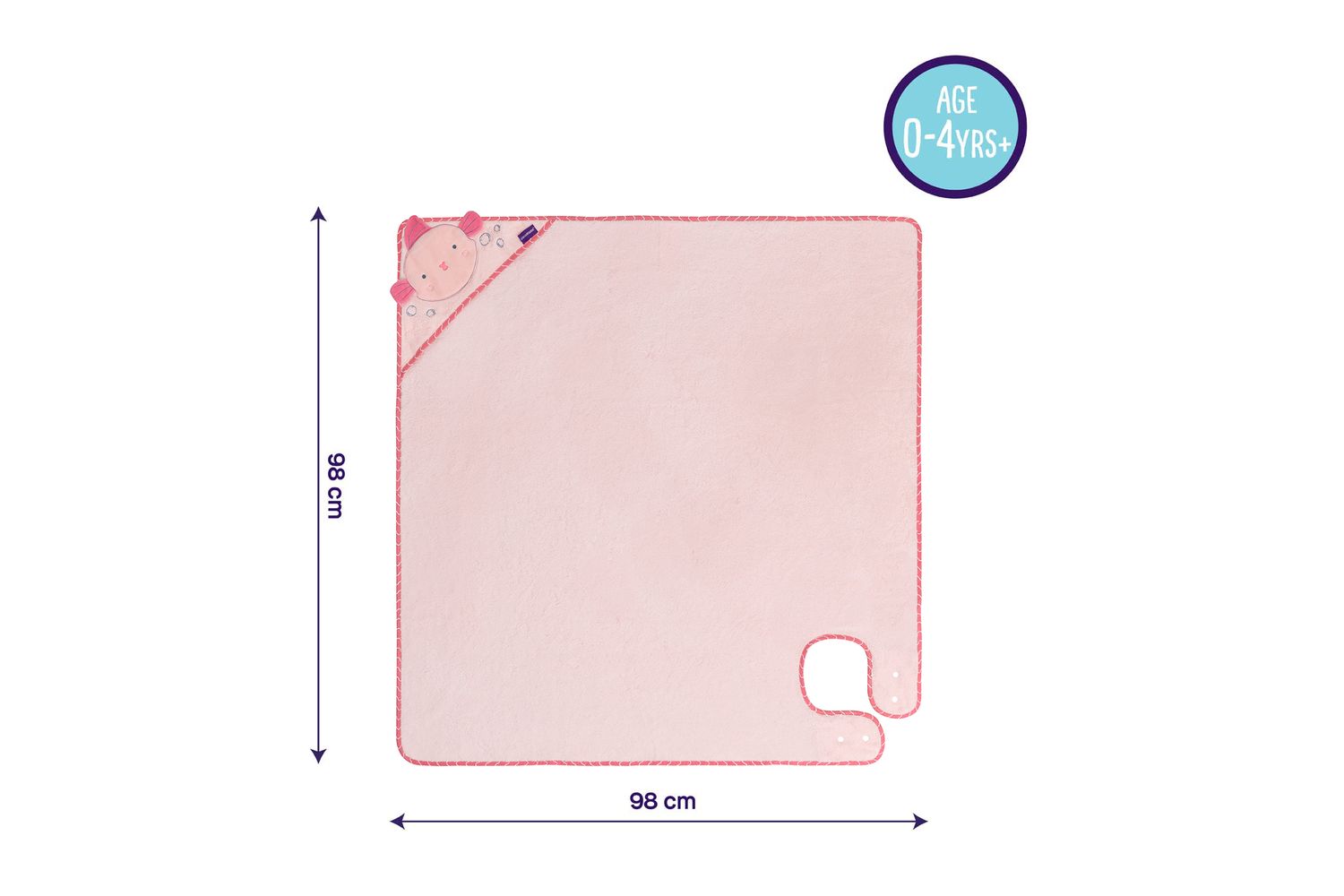 Bamboo Extra Large Apron Baby Bath Towel - Pink Vat At Zero Rate-10