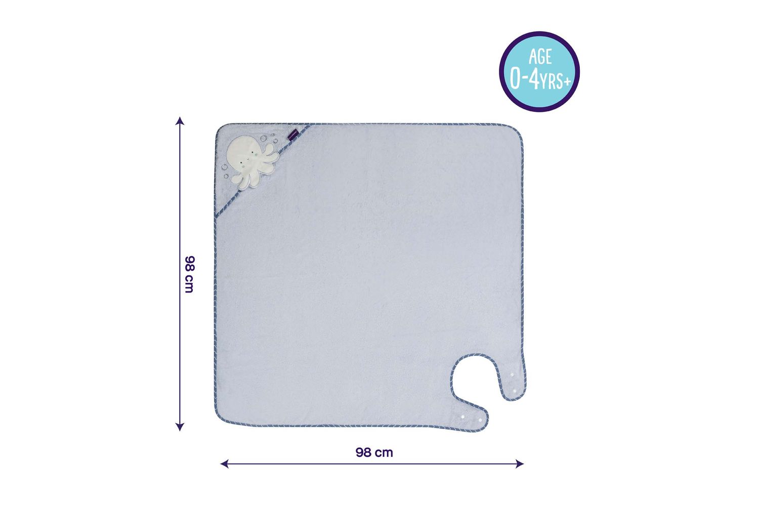 Bamboo Extra Large Apron Baby Bath Towel - Blue Vat At Zero Rate-5
