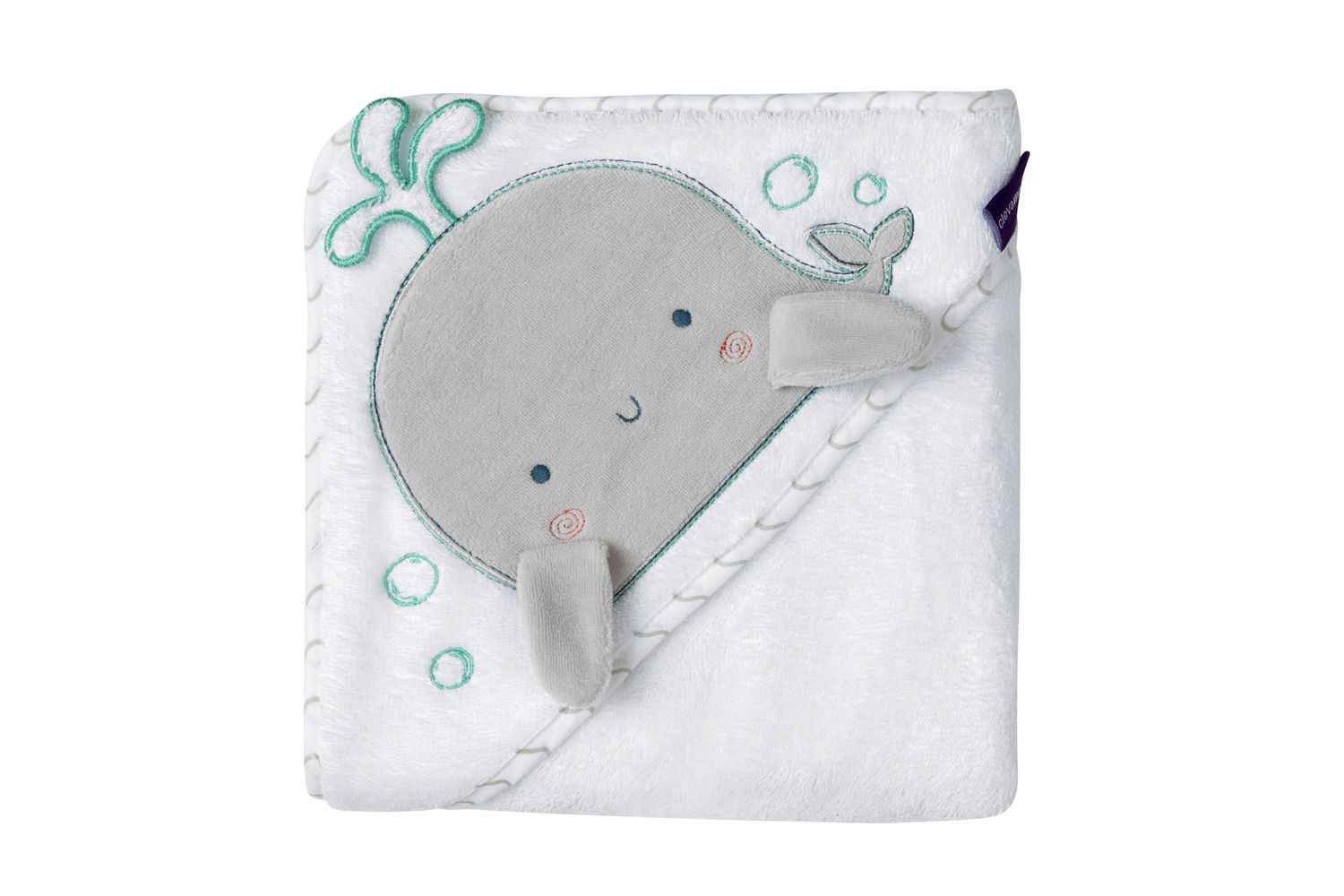 Bamboo Extra Large Apron Baby Bath Towel - White Grey -vat At Zero Rate-3