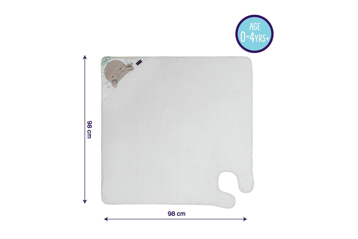 Bamboo Extra Large Apron Baby Bath Towel - White Grey -vat At Zero Rate-4