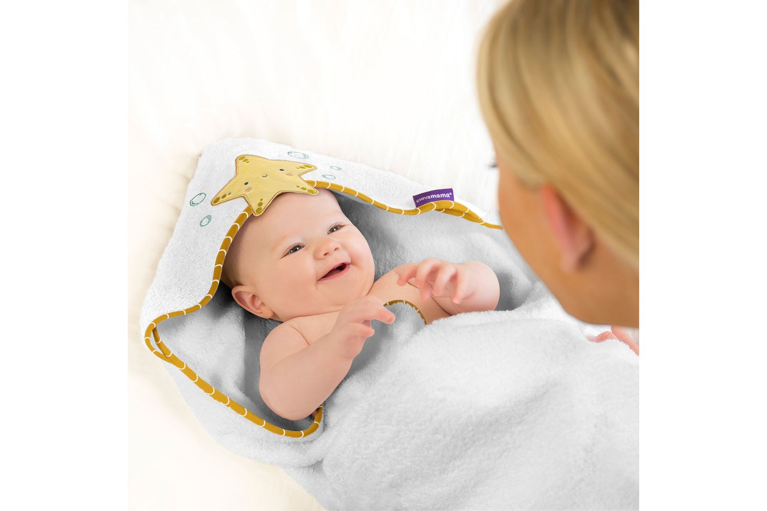 Bamboo Extra Large Apron Baby Bath Towel - White Honey - Vat At Zero Rate-2