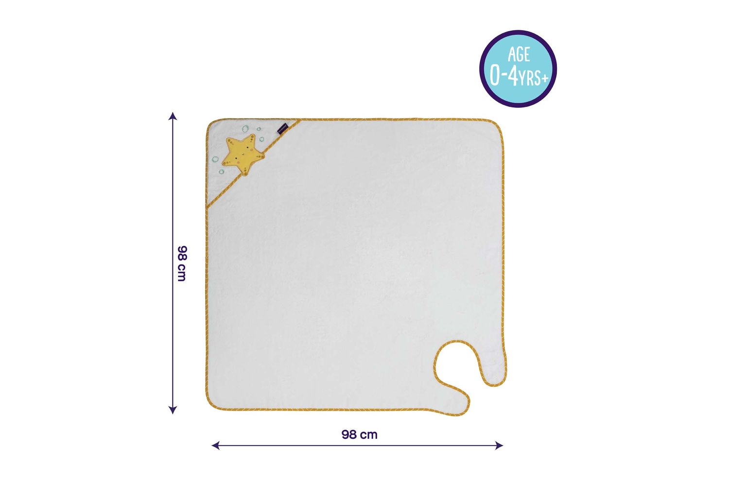 Bamboo Extra Large Apron Baby Bath Towel - White Honey - Vat At Zero Rate-5