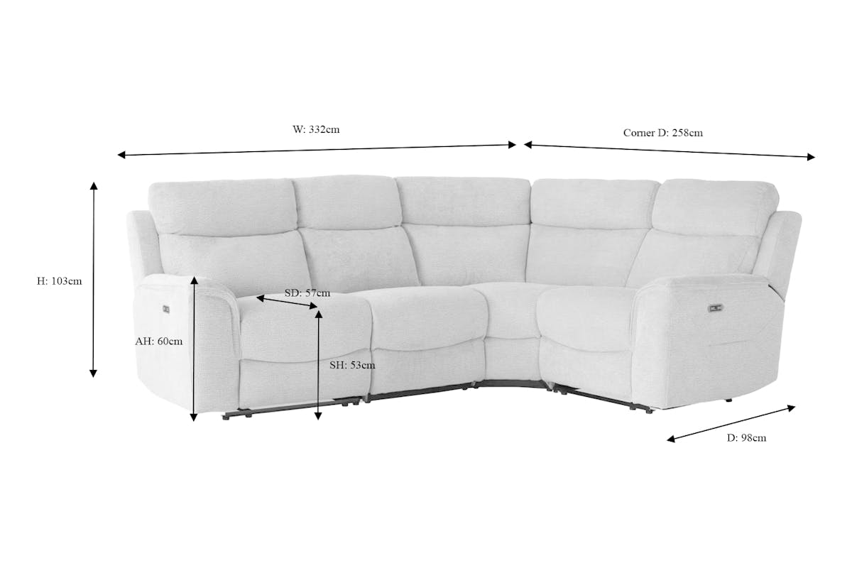 Kent Corner Sofa | Power Recliner | Fabric | Small | Mink-3