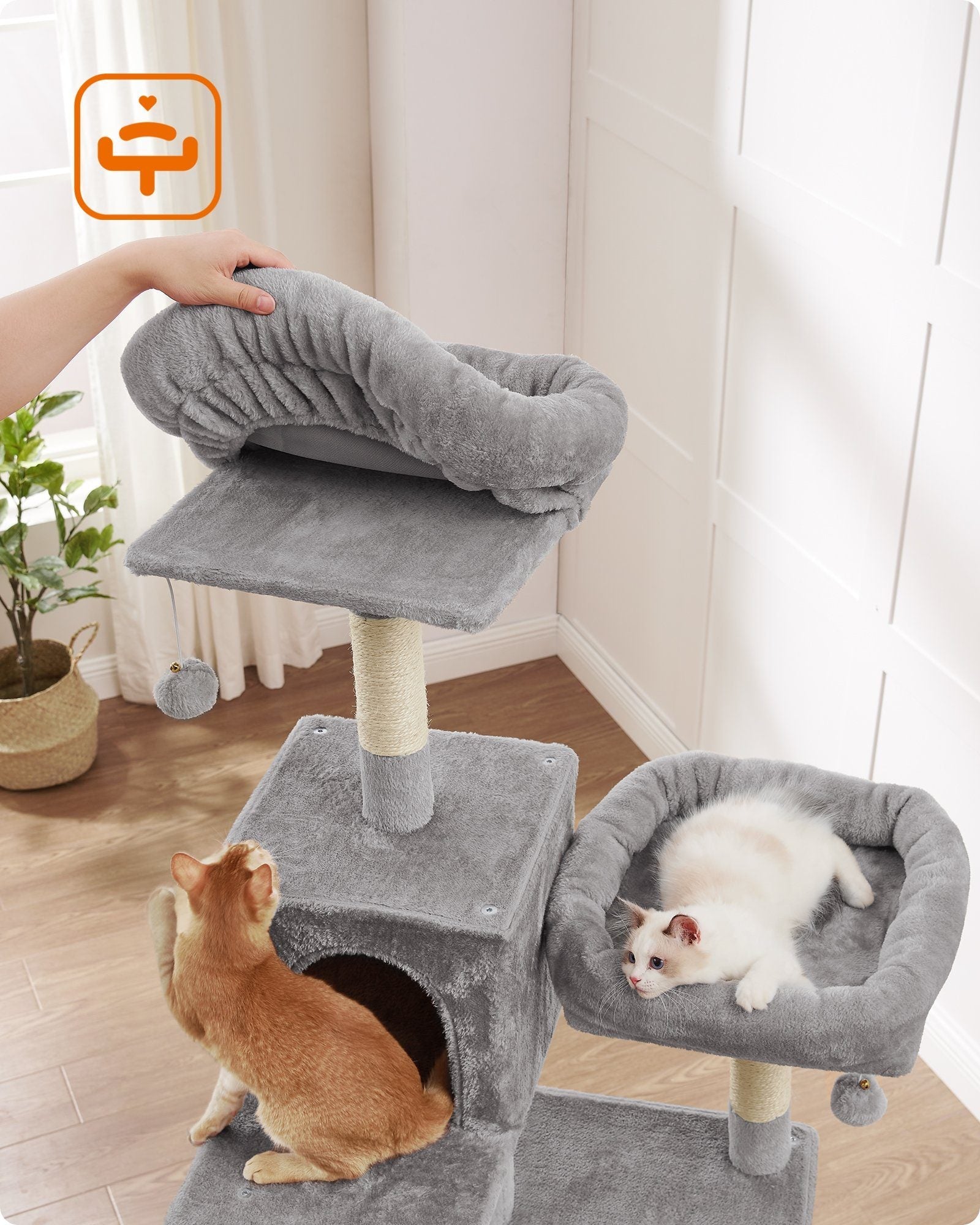 Feandrea PCT196W01 Scratching Post with Removable Covers | Light Gray-2