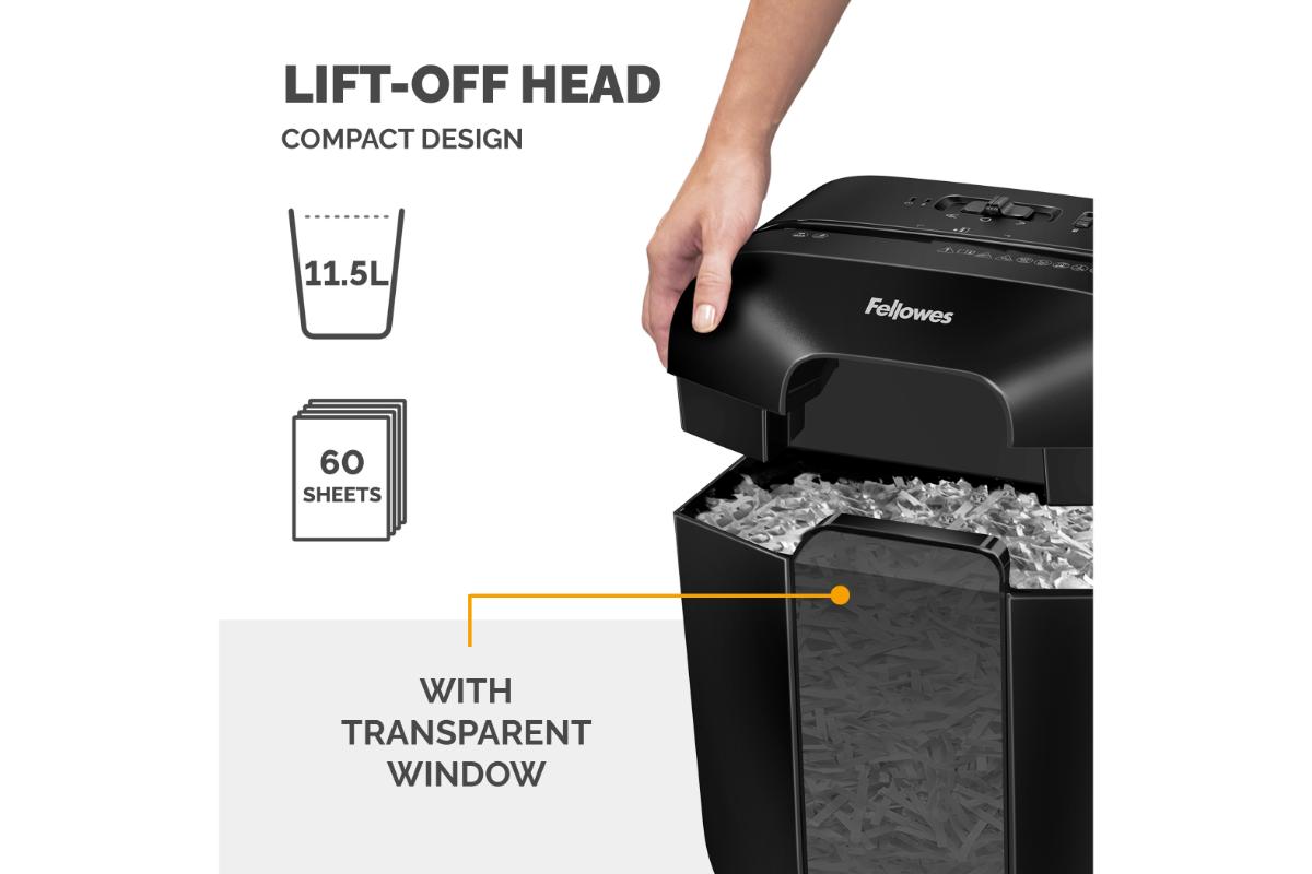 Fellowes LX25 11.5L Cross Cut Paper Shredder | Black-5