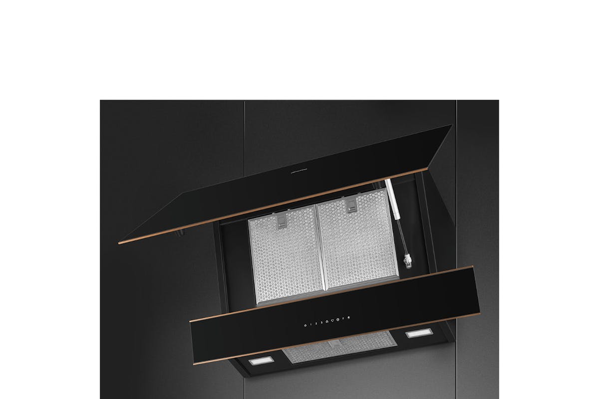 Smeg 90cm Decorative Wall Mount Hood | KV694R | Black-6