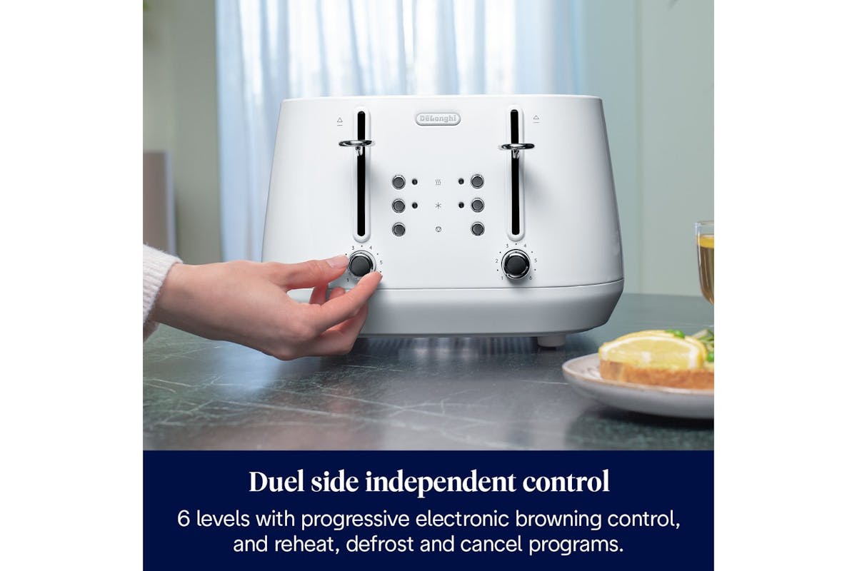 Delonghi Eclettica 4 Slice Toaster | CTY4003.W | White-5