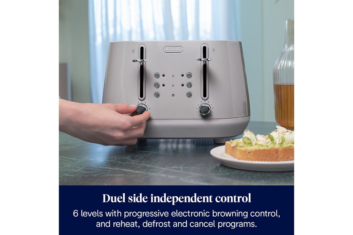 Delonghi Eclettica 4 Slice Toaster | CTY4003.BG | Beige-5