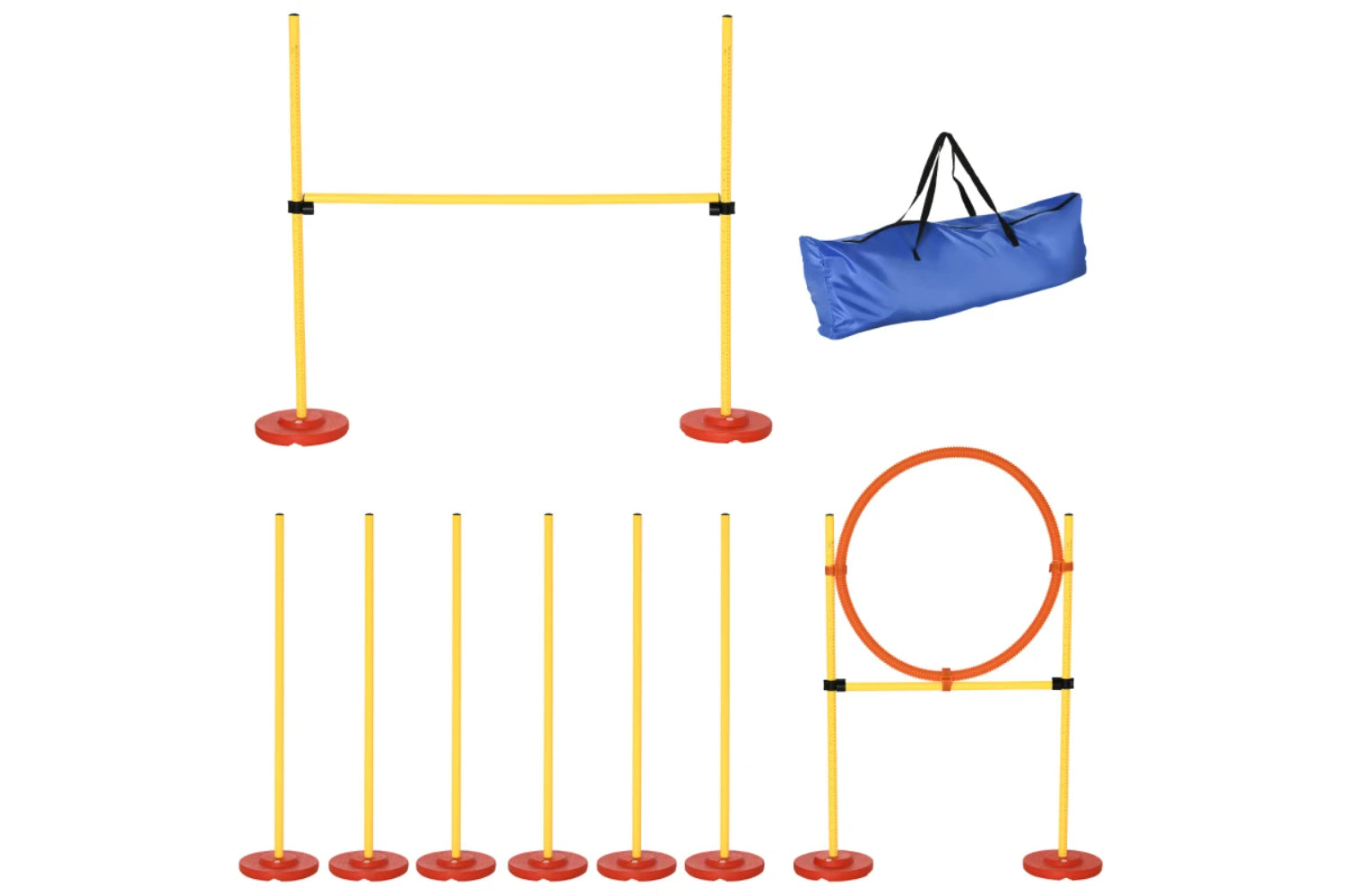 PawHut Plastic 3-Course Dogs Agility Set | Yellow