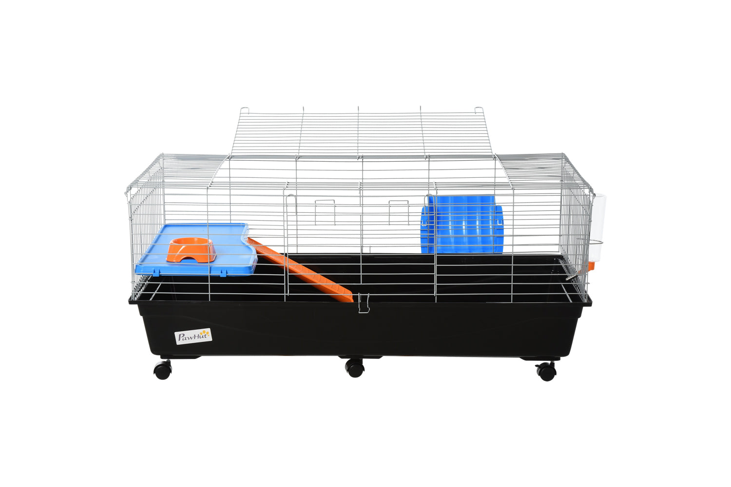 PawHut D51-154V01BK 2-Tier Small Animal Cage | Blue/Orange