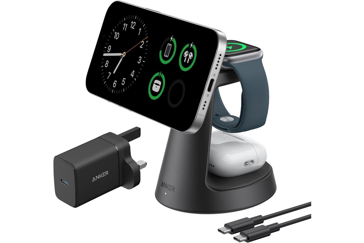 Anker Maggo 15W 3-in-1 Wireless Charging Station | Black