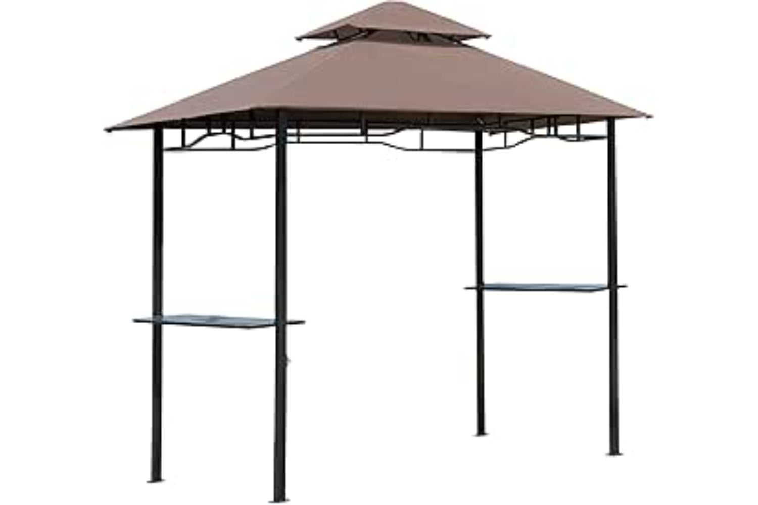 Outsunny Double Tier BBQ Gazebo | 8ft | Coffee
