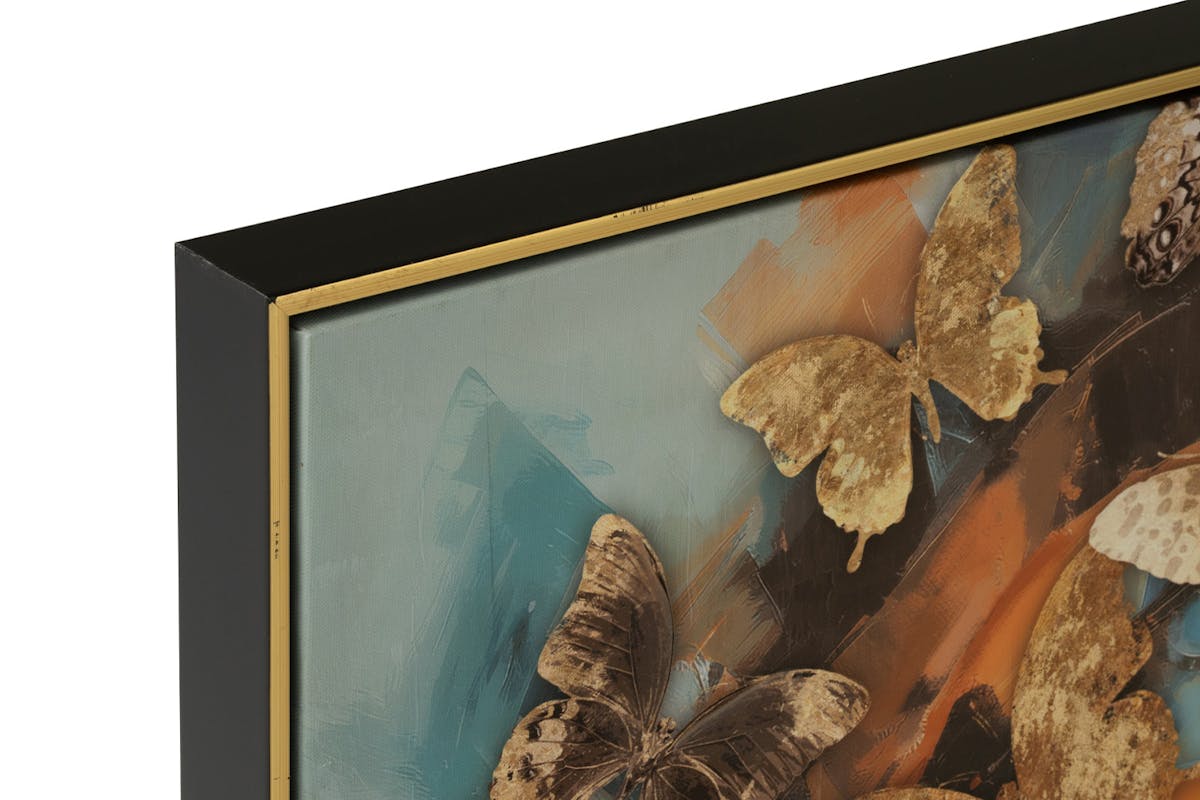 Butterfly Framed Print Canvas | Multicolour | 82 x 82 cm-2