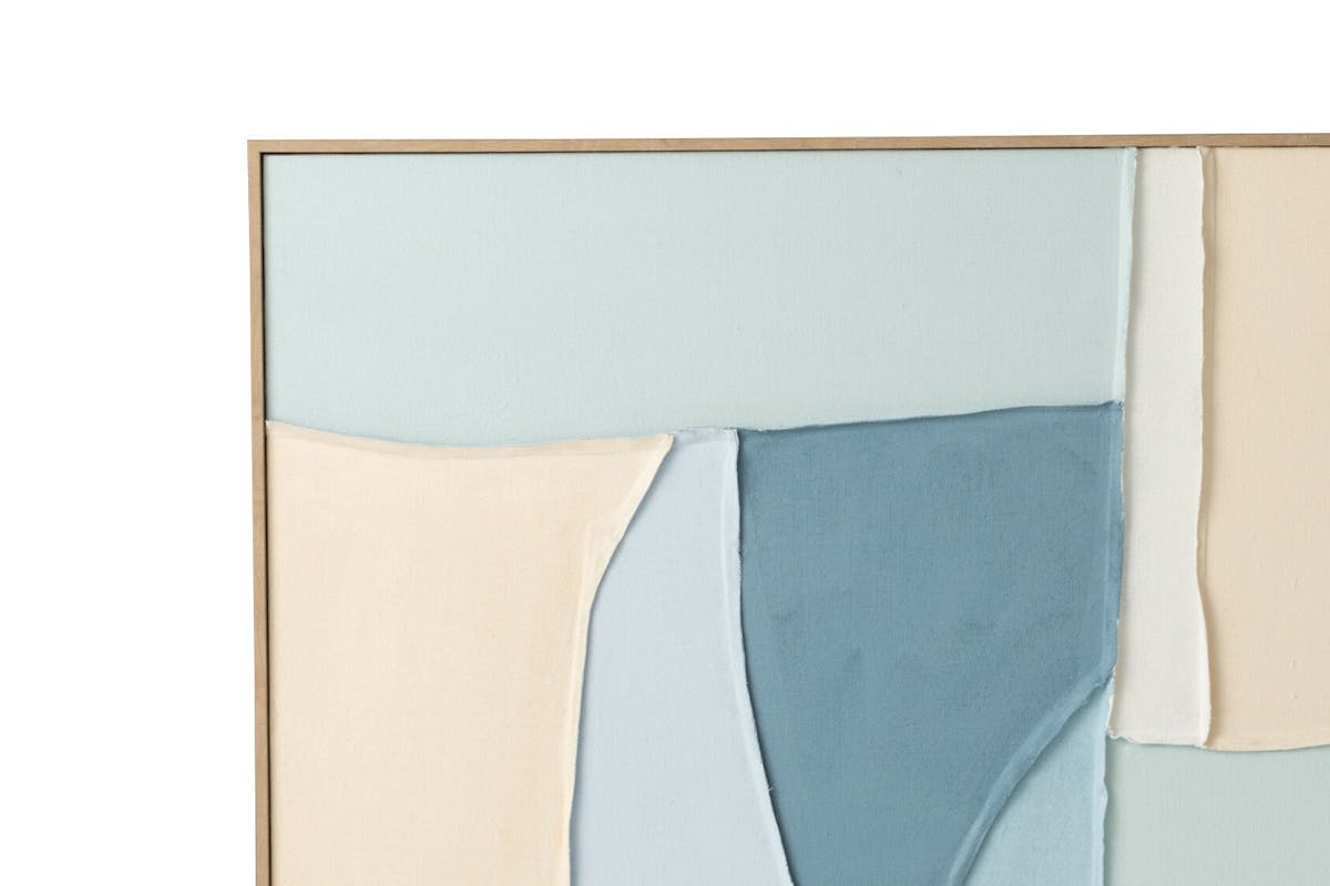 Ella Pinewood Framed Print Wall Art | White/Blue | 102 x 102 cm-2