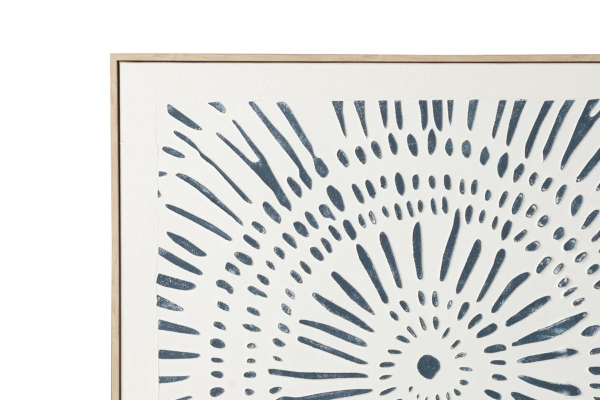 Circle Pinewood Framed Print Canvas | White/Blue | 80 x 80 cm-2