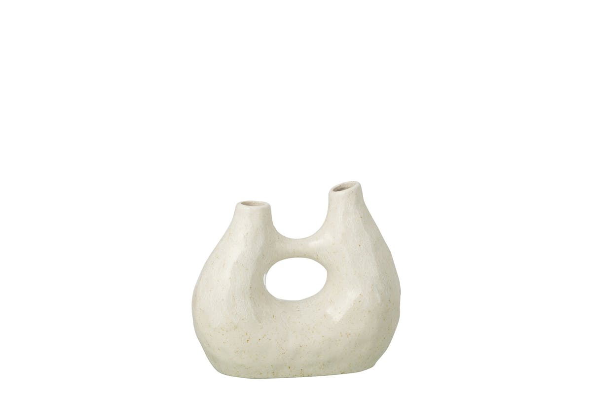 Jeanne Stoneware Vase | White | Small