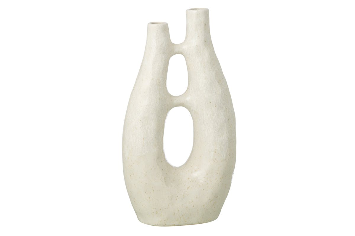 Jeanne Stoneware Vase | White | Medium