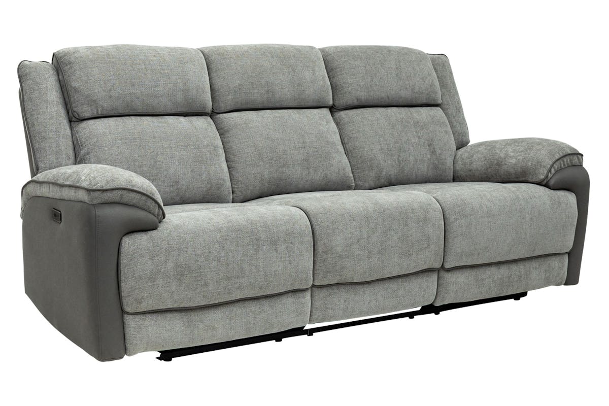 Marley 3 Seater Sofa | Power Recliner | Fabric | Grey-3