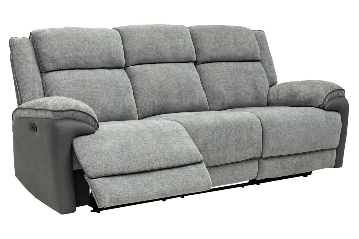 Marley 3 Seater Sofa | Power Recliner | Fabric | Grey-4