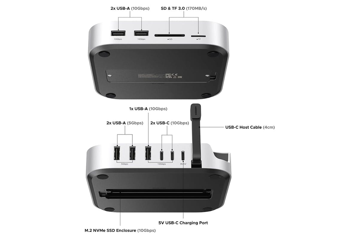UGREEN Mac Mini M4 Docking Station | Sliver-7