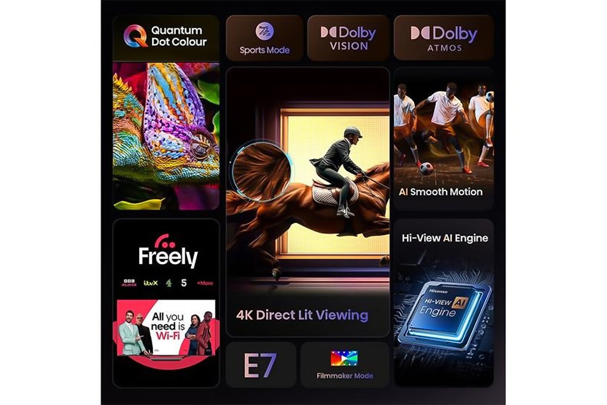Hisense E7Q 65" 4K Ultra HD QLED Smart TV (2025) | 65E71Q-3