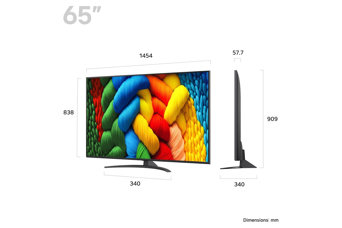 LG NANO81 65" 4K Ultra HD HDR LED Smart TV (2025) | 65NANO81A6A.AEK-4